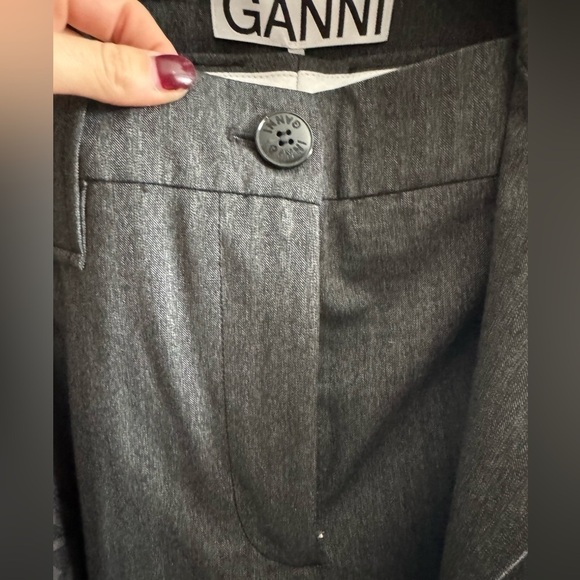 Ganni-NWT Platinum Grey Draped Suiting - Picture 9 of 14